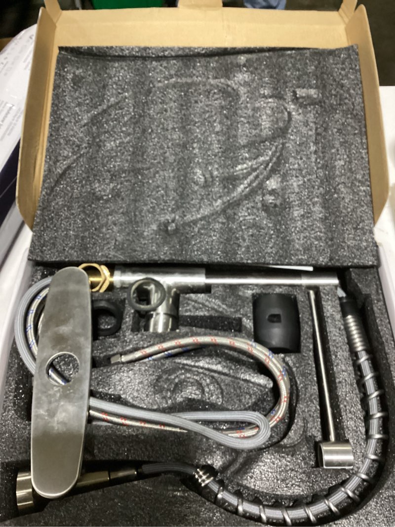 Condition photo showing Good Condition for OWOFAN Kitchen Faucet with Pull Down Sprayer Brushed Nickel Stainless Steel 1 Handle Pull Out Spring Sink Faucets 1 Hole Or 3 Hole Dual Function for Farmhouse Camper Laundry Utility Rv Wet Bar Pull Out Faucet 1 Brushed Nickel