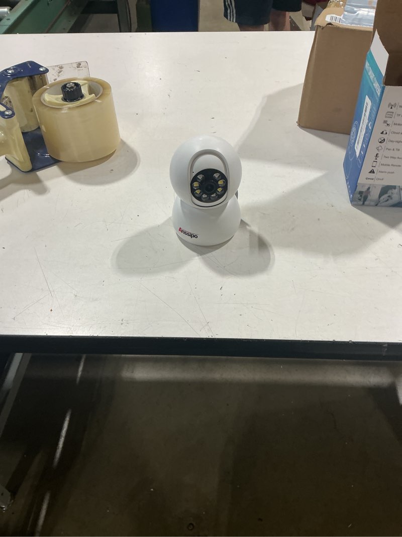 Condition photo showing Good Condition for indoor camera 1080p plug-in wired, 24/7 recording, 360° pan-tilt human auto tracking, human detection, 2-way audio siren, night vision, pet/dog/baby wifi security camera with phone app