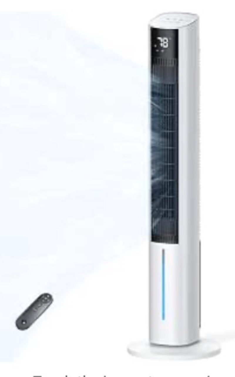 windowless portable air conditioner, 44.9" evaporative cooler with remote for room no window, digital display, 12h timer, quiet cooling fan for bedroom and indoor use