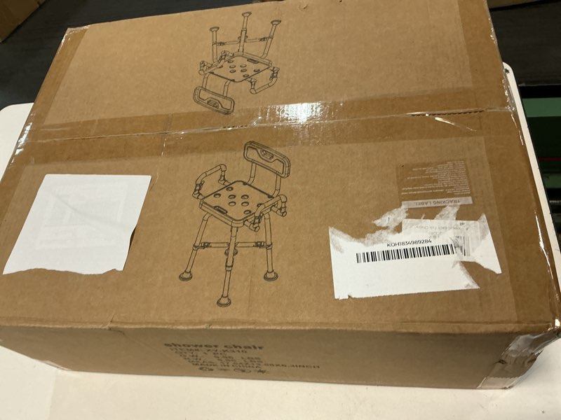 Condition photo showing New/Like New for Shower Chair for Seniors Elderly Handicap Disabled Or Bariatric Adults, Heavy Duty 500 Lbs,Bench Seat for Inside Shower Stall and Bathroom Bath Tub with Arms and Back Adjustable Stool Chairs