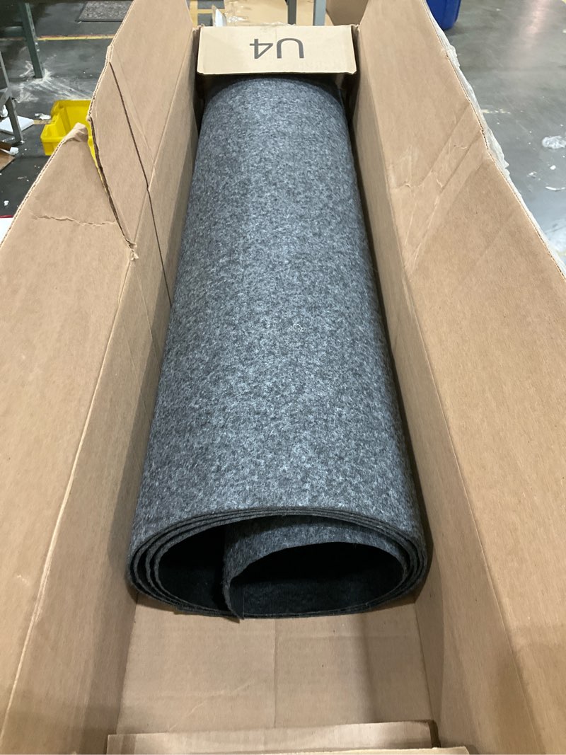 Condition photo showing As Is for Drymate Garage Floor Runner Mat, (8'10" x 2'6"), Protects Surfaces, Absorbent, Waterproof, Slip-Resistant, Quick Dry Carpet Fabric, Trimmable & Washable (USA Made) (Charcoal) 8'10" x 2'6" Charcoal