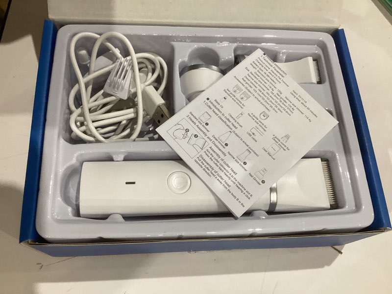 Condition photo showing As Is for dog clippers grooming kit hair clipper-low noise paw trimmer- rechargeable - cordless quiet nail grinder shaver for cats and other pets white