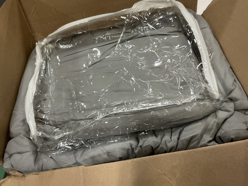 Condition photo showing New/Like New for cozylux queen comforter set grey, 7 pieces bed in a bag, gray comforter queen size, all season bedding sets with stitch quilted comforter, flat sheet, fitted sheet, pillowcases grey queen