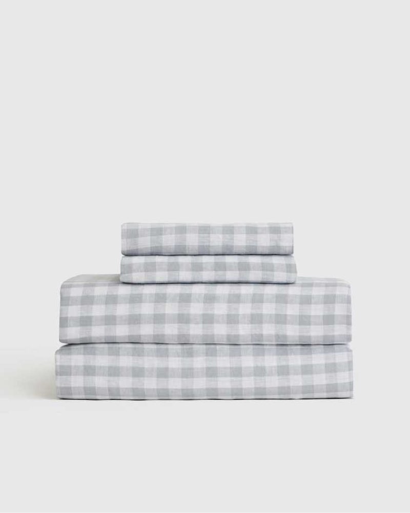 Similar color to picture QUINCE Classic Organic Percale Sheet Set Blue Fog (KING)