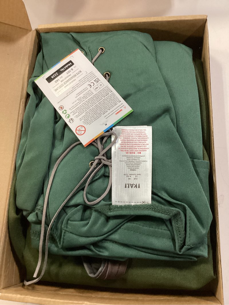 Condition photo showing Good Condition for Archer Costume Kids Boys Hooded Renaissance Medieval Viking Costume with Cape for Halloween 8-10yrs