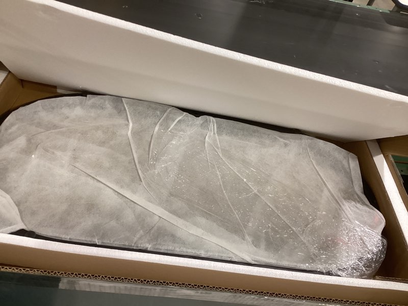 Condition photo showing Good Condition for Wolawu Coffee Table Black Glass Coffee Tables for Living Room, Oval Table Center Table with Sturdy M