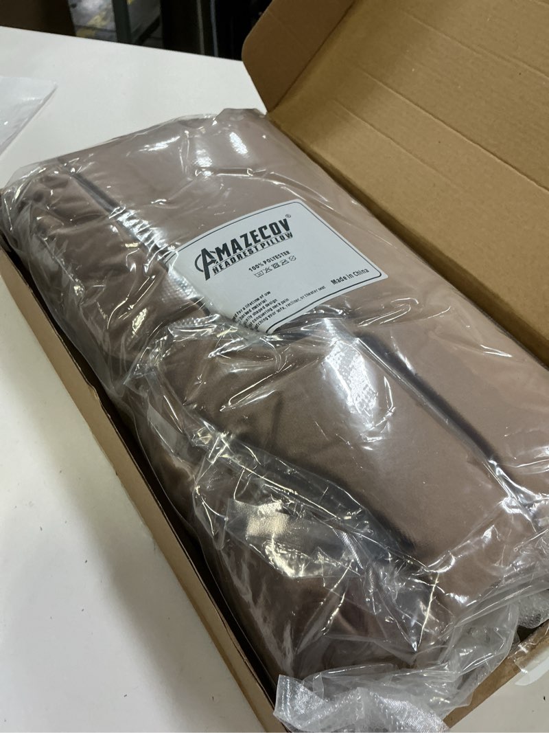Condition photo showing New/Like New for velvet recliner head pillow with non-slip base - adjustable neck support for pain relief in home, office and travel (brown)