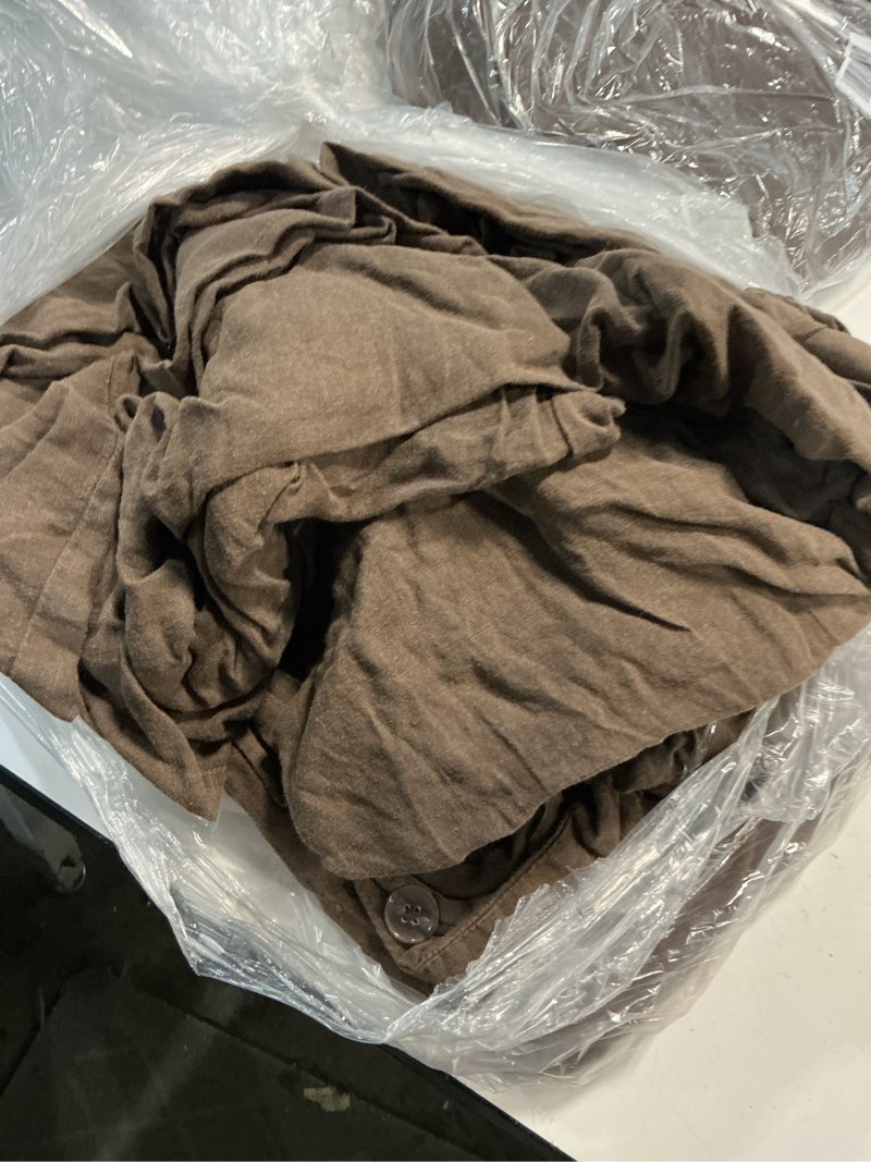Condition photo showing As Is for european linen deluxe bedding bundle, king, espresso