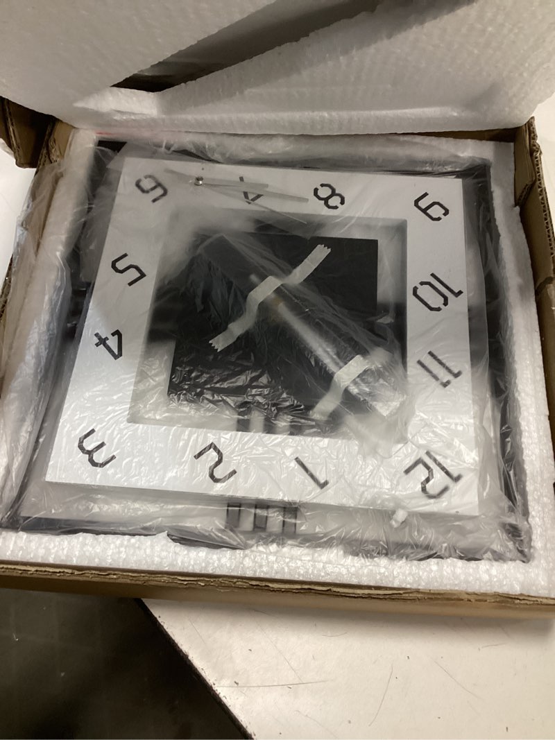 Condition photo showing Good Condition for Modern Wall Clock for Living Room Decor Pendulum Large Silent Big Kitchen Wall Clock for Bedroom Black and White Decorative Office Non Ticking Battery Operated Wall Watch 26 Inch 26inch