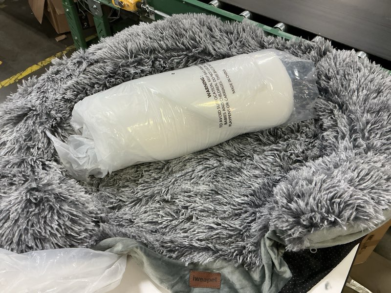 Condition photo showing Good Condition for 3.7 inch Thickened Orthopedic Dog Beds for Extra Large Dogs, Supportive Dog Sofa Bed with 28D Egg-Crate Foam, Removable Washable Cover, Waterproof Lining, Half-Round Design for Puppy,Senior,Sick Grey 44"Lx32.6"Wx7.6"H