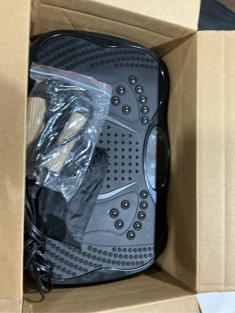 Condition photo showing As Is for Vibration Plate Exercise Machine, 130 Levels Full Body Workout Vibrating Plate for Lymphatic Drainage Weight Loss, 450 Lbs Capacity Shake Fitness Platform with Resistance Bands Bluetooth for Women Men