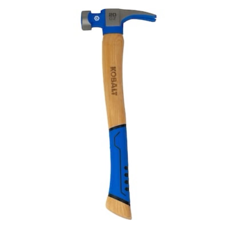 kobalt 20 -oz steel head wood handle framing hammer