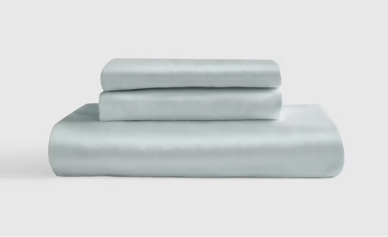 bamboo fitted sheet set, queen, mist