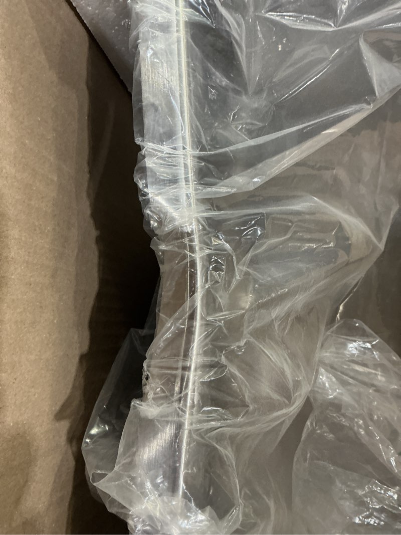 Condition photo showing As Is for damaged kraus dex 33-inch undermount 16 gauge stainless steel single bowl kitchen sink, ka1us33b 33 inch single bowl