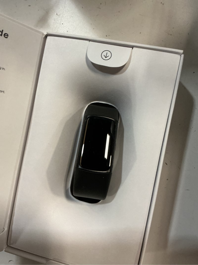 Condition photo showing Good Condition for fitbit charge 6 fitness tracker with google apps, heart rate on exercise equipment, 6-months premium membership included, gps, health tools and more, obsidian/black, one size (s & l bands included) black case w/ black band tracker