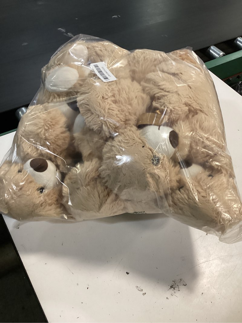 Condition photo showing Good Condition for maogolan bulk teddy bear baby shower, 10 packs small teddy bear stuffed animals in bulk,13.5" small stuffed bears plush for wedding,birthday,christmas, party decorations tan-10pcs