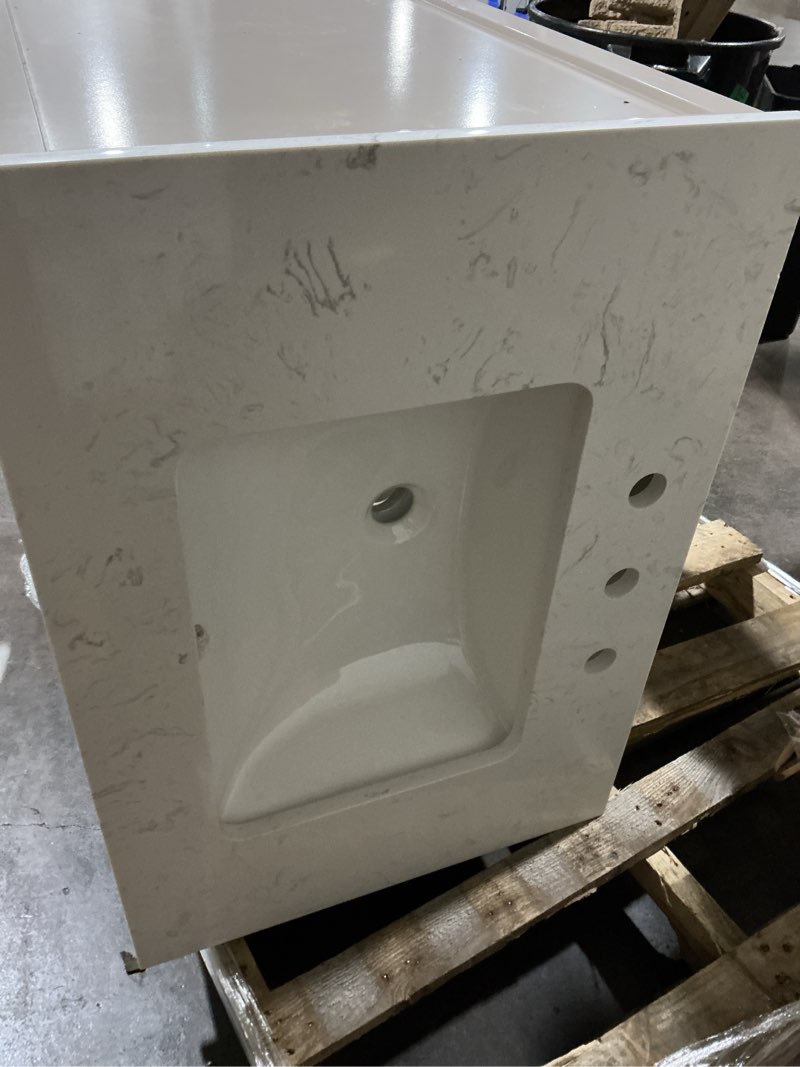 Condition photo showing Good Condition for allen + roth sandbanks 30-in flaxen greige undermount single sink bathroom vanity with