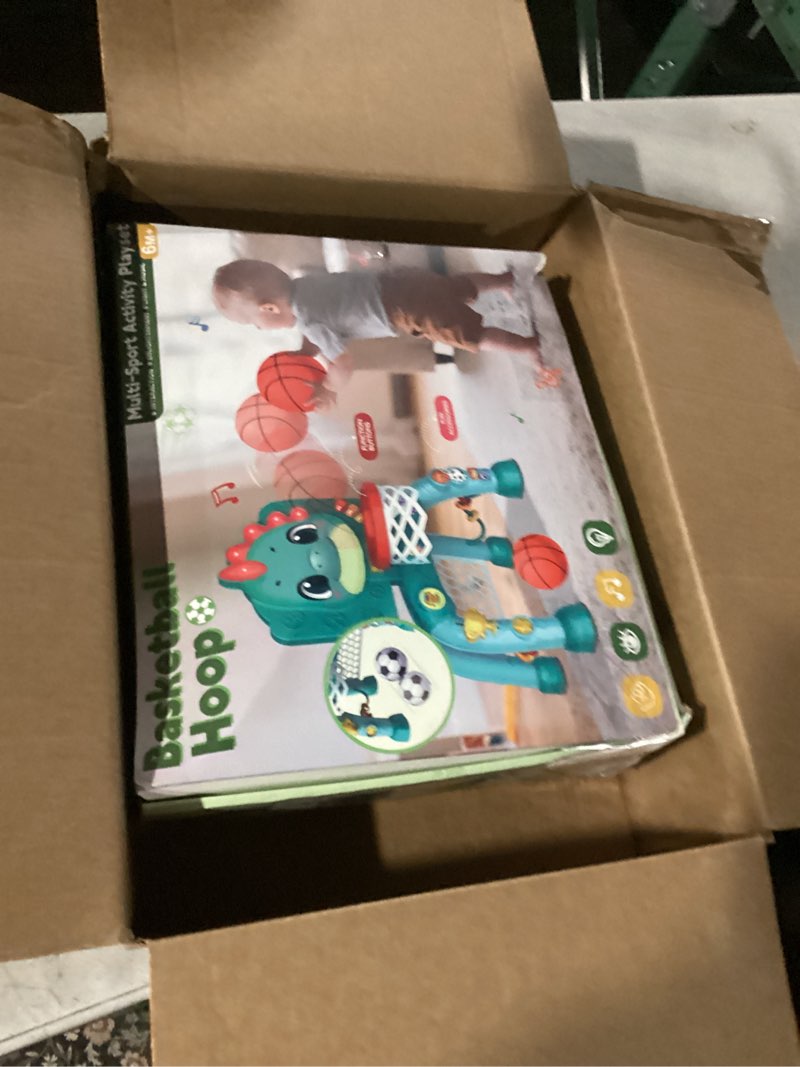 Condition photo showing New/Like New for Zerhunt Toddler Sports Activity Toys: Motor Skills Development Energy Release by Mini Basketball & Soccer with Music & Light for Indoor Outdoor - Idea Christmas Birthday Gift for Boys Girls Age 1-3 Green