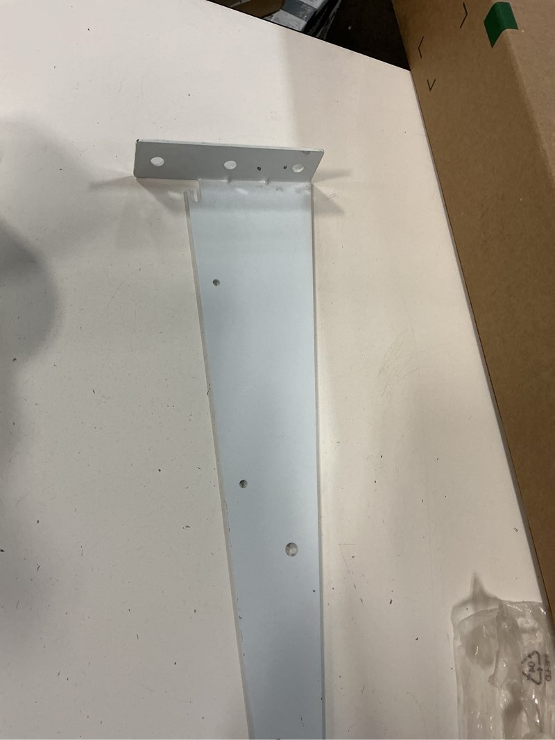 Condition photo showing As Is for countertop support bracket 20 inch 2 pack 3/8" thick white heavy duty granite support bracket 20"x6"x2.5" l shape iron metal support for granite quartz wood laminate countertops 20"x6"x2.5" white-2 pack