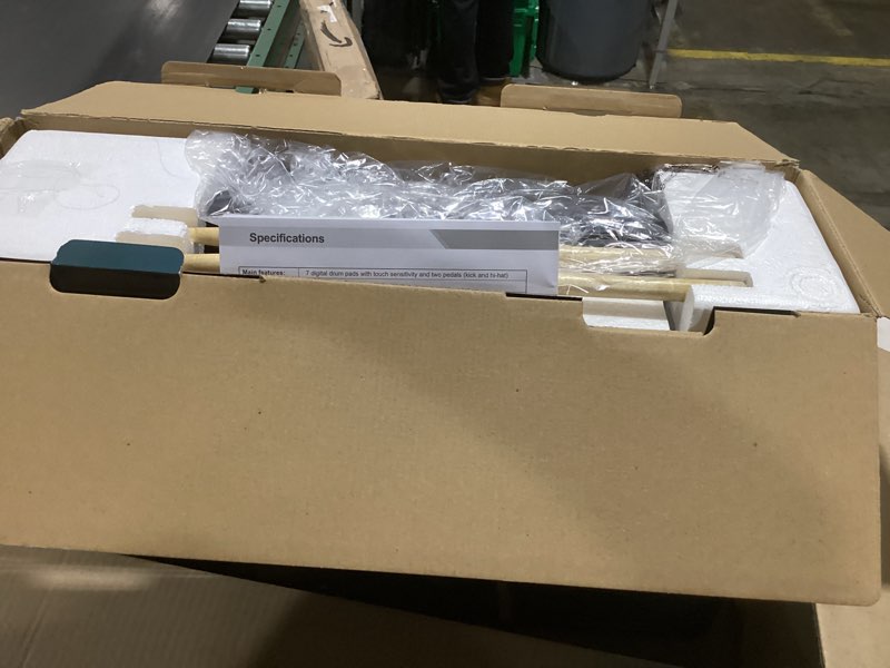 Condition photo showing New/Like New for Pyle Electronic Tabletop Digital Drum Set, Compact Portable Drum Pad Kit w/ 8 Touch Sensitive Pads and Pedals, 600 Sounds, USB & Headphone Outputs, MIDI/AUX Inputs, 4x5” Drums & 4x3.5” Cymbals Black