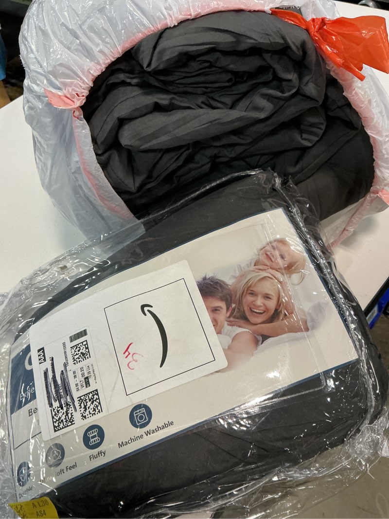 Condition photo showing Good Condition for CozyLux King Size Comforter Set Dark Grey - 7 Pieces Bed in a Bag King, Luxury Soft Bed Set for All Seasons, Bedding Set with Down Alternative Comforter, Sheets, Pillowcases & Shams Dark Grey King