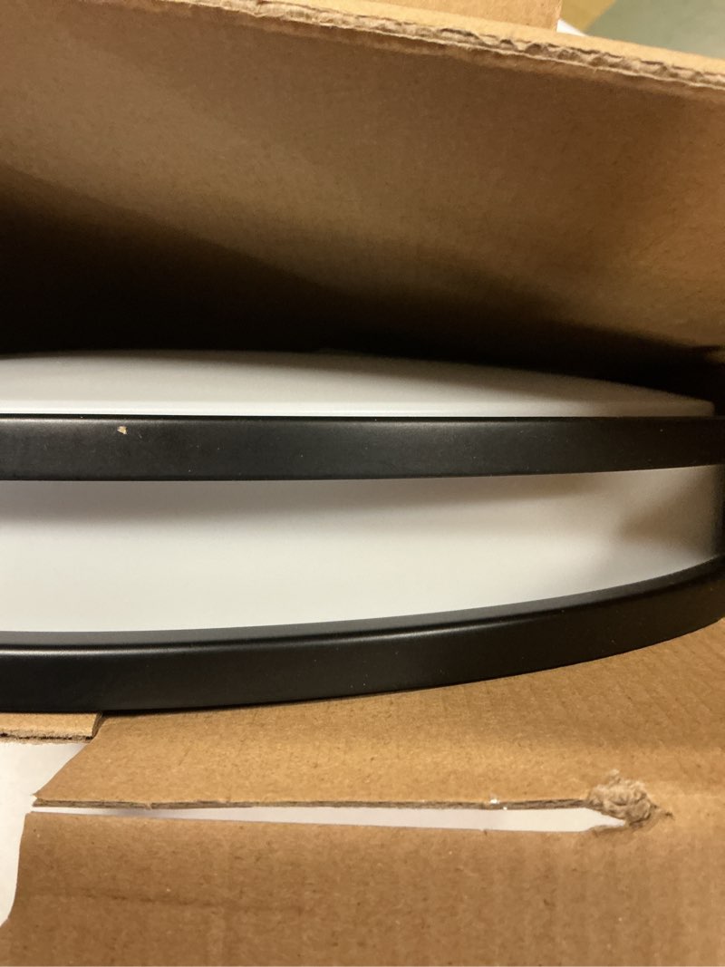 Condition photo showing Good Condition for DLLT Flush Mount LED Ceiling Light: 16 Inch 5CCT (3000K-6000K) & Dimmable Ceiling Light Fixtures for Bedroom Hallway - 36W Modern Black Super Bright Kitchen Lighting Fixtures Ceiling 1Pack-16inch Black