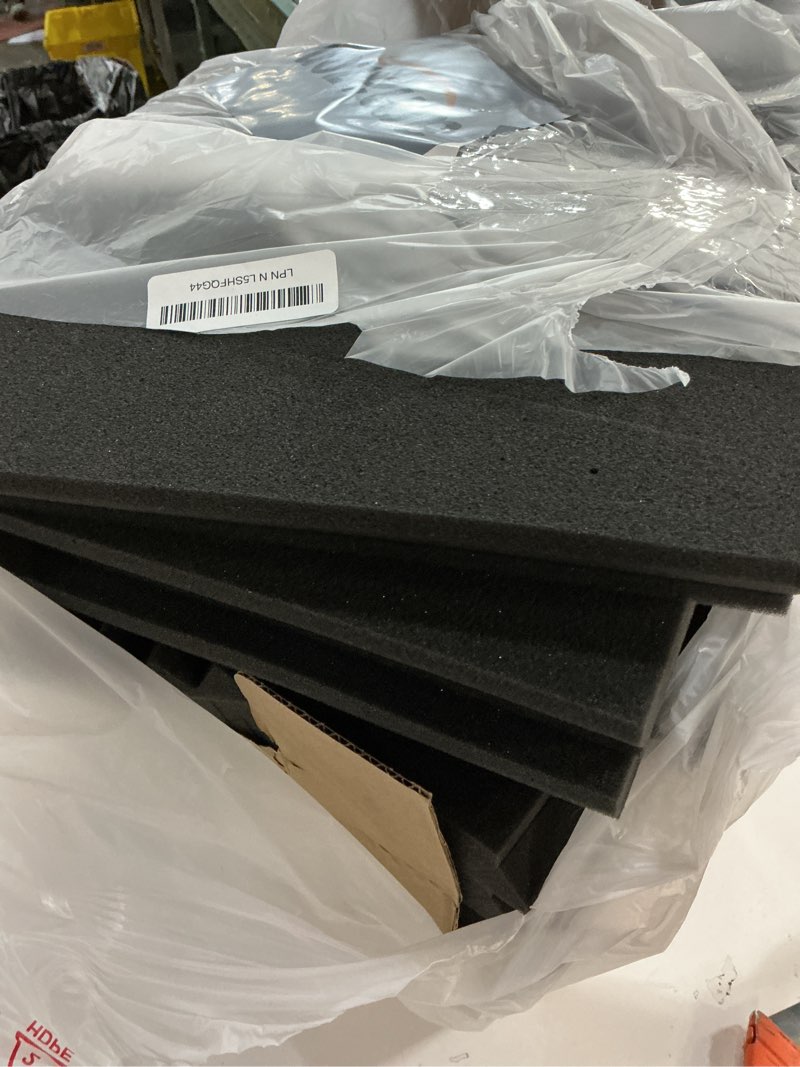 Condition photo showing Good Condition for Focusound 52 Pack Acoustic Foam Panels 1" x 12" x 12" Sound Proof Foam Panles Soundproofing Noise Cancelling Wedge Panels for Home Office Recoding Studio with 300PCS Double-Side Adhesive