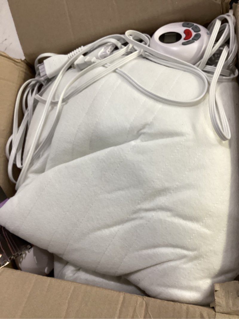Condition photo showing Good Condition for heated mattress pad king size quilted zone heating electric bed warmer luxury comfort heat mattress pad cover dual controller?10 heat setting | 1-12 hours auto shut off | with 8-21 inch deep pocket? king white