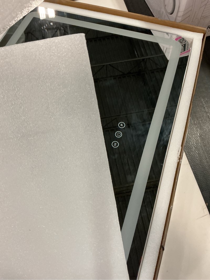 Condition photo showing Good Condition for 23" x 18" Vanity Mirror with Lights, Led Makeup Mirror, Lighted Makeup Mirror with 3 Color Dimmable Lights, Smart Touch Screen Control, Aluminum Metal Frame,USB Charging Port White 23"L x 18"W