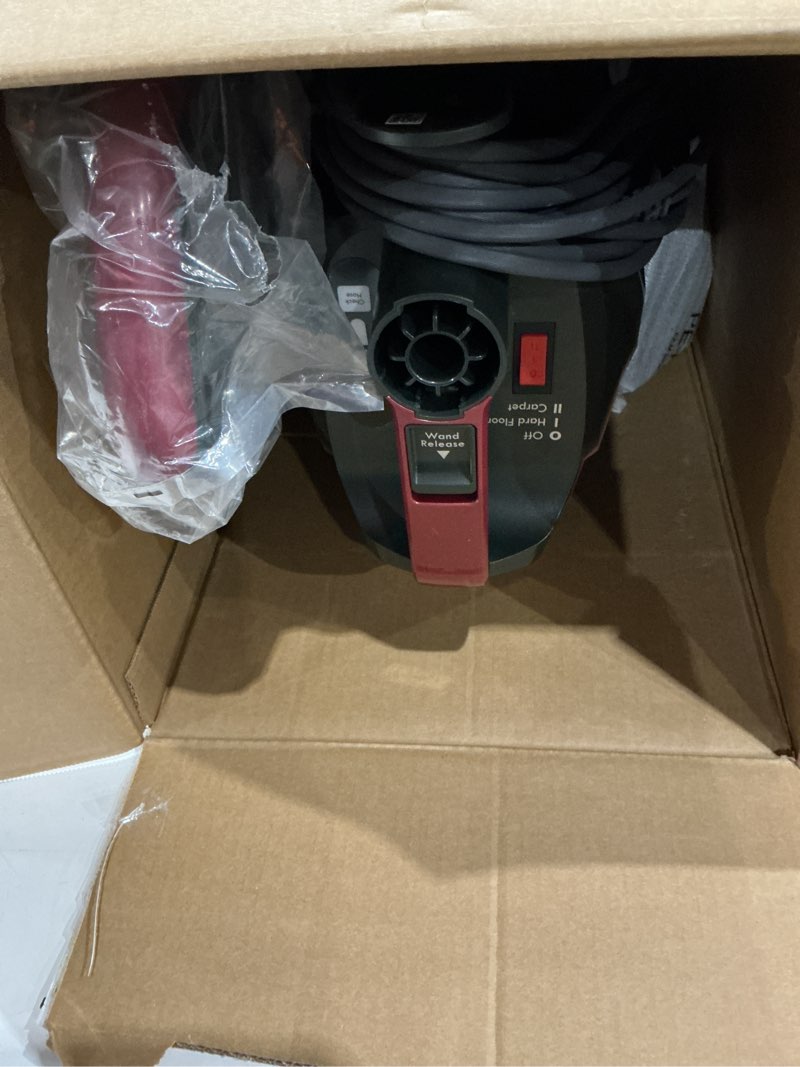 Condition photo showing As Is for kenmore bu3040 intuition bagged upright vacuum lightweight cleaner 2-motor power suction with hepa filter, 3-in-1 combination tool, handi-mate for carpet, floor, pet hair, red w/no lift-up