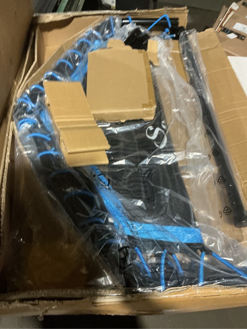 Condition photo showing As Is for Similar to Soozier 45\"/48\" Rebounder Trampoline for Adults, 440lbs Foldable Mini Trampoline with Adjustable Handle, Quiet and Safe Bungee Rebounder Jumping Cardio Trainer for Indoor Outdoor Fitness Workout Blue 48\"