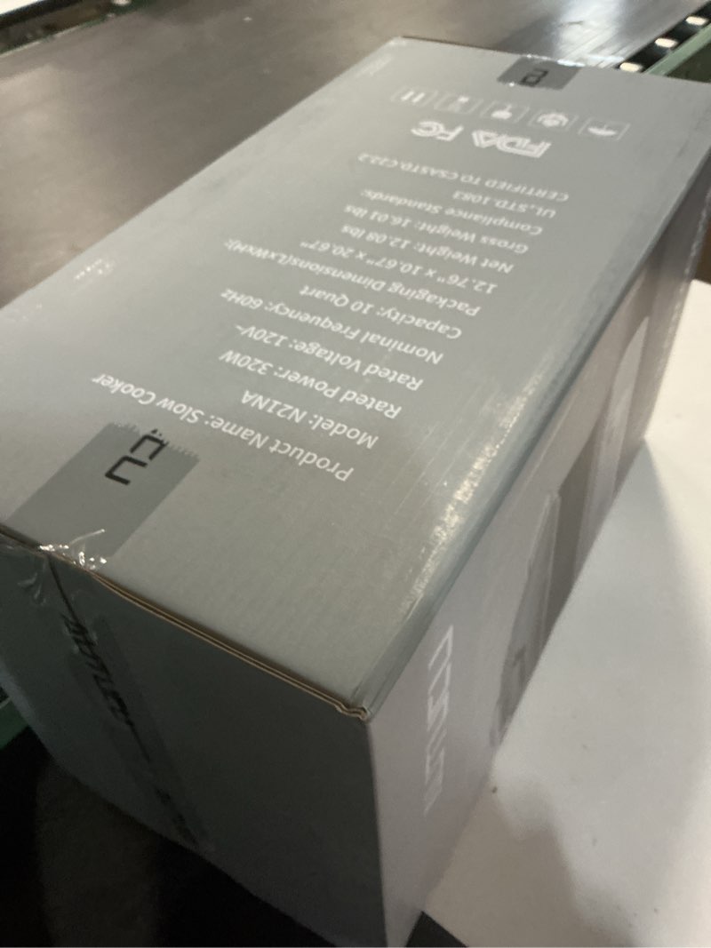 Condition photo showing New/Like New for AUTUCU Slow Cooker 10-Quart - PFOA-Free Ceramic Coating, Oven Safe to 450°F | Keep Warm Function for Large Family Gatherings (Includes Silicone Spoon) 10 Quarts