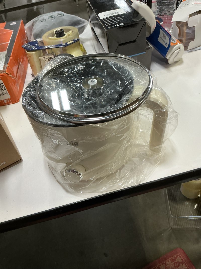 Condition photo showing Good Condition for 1.8L Electric Hot Pot?Ramen Cooker, Dual power supply Mini Portable Multi-Functional Lazy Pot for Pasta, Noodles, Egg, Soup,Rice?Non-Stick Noodle Cooker with Boil Dry Protection for Dorm, Office (white)