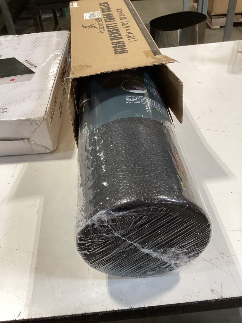 Condition photo showing Good Condition for prosourcefit high density foam rollers long, firm full body athletic massage tool for back stretching, yoga, pilates, post workout muscle recuperation black 18"h x 6"d
