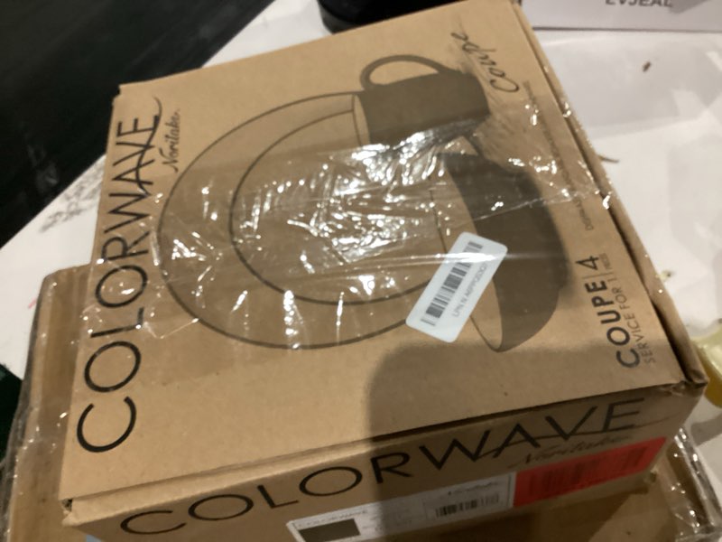 Condition photo showing As Is for Noritake Colorwave Graphite 3Piece Coupe Place Setting, Service for 1 graphite-8034-04G