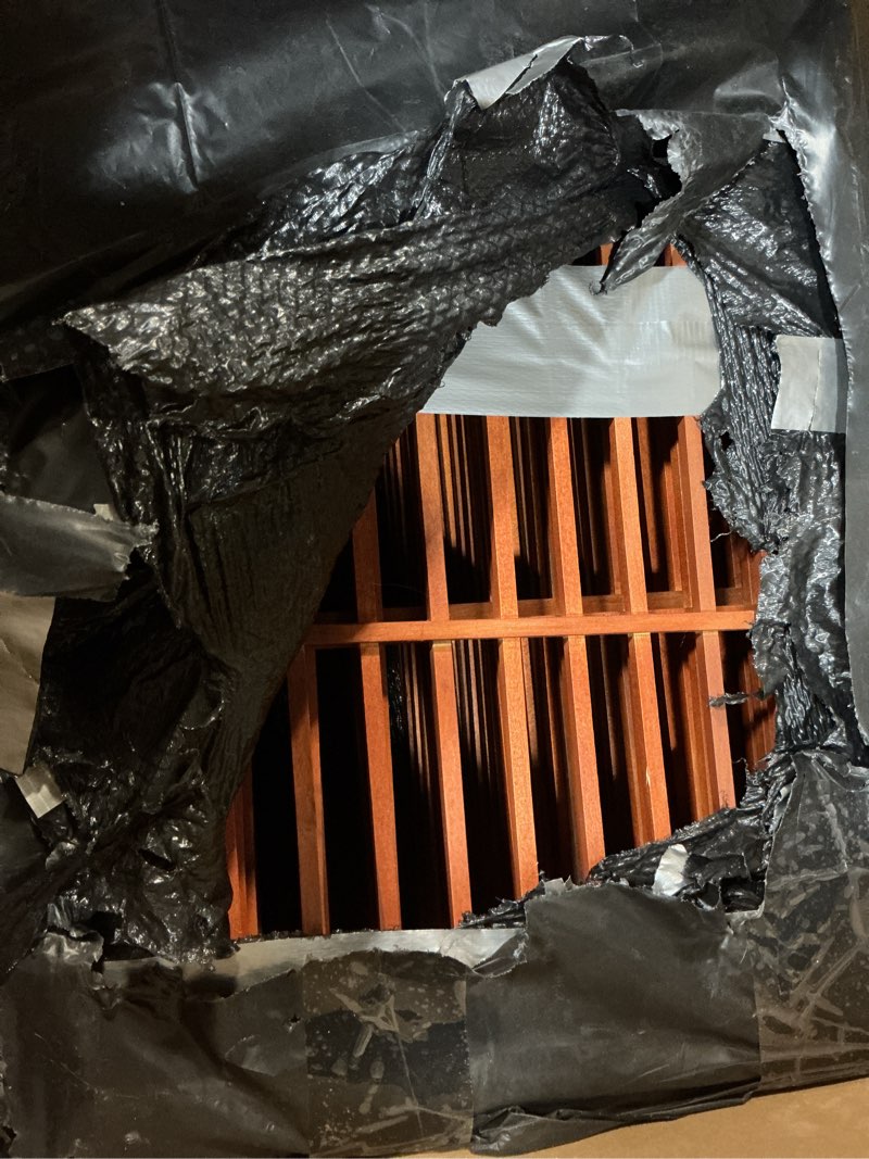 Condition photo showing As Is for Urnporium Pet Dog Gate Freestanding, Strong Durable Folding Wooden Fence, Portable Acacia Hardwood Safety Barrier for Indoor & Outdoor Use (Brown Pet Gate, 8 Panel 30" Tall) 8 Panel 30" Tall Brown Pet Gate