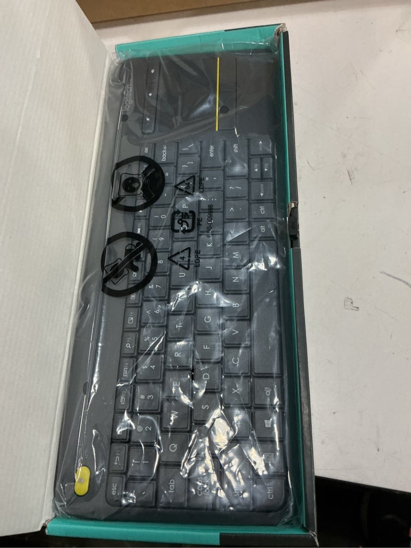 Condition photo showing Good Condition for Logitech K400 Plus Wireless Touch TV Keyboard with Easy Media Control and Built-in Touchpad, HTPC Keyboard for PC-Connected TV, Windows, Android, ChromeOS, Laptop, Tablet - Black PLUS Floral