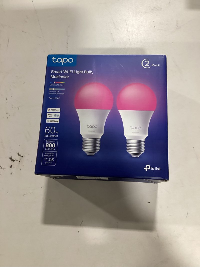 TP-Link Tapo Smart Light Bulbs, 16M Colors RGBW, Dimmable, Compatible with Alexa and Google Home, A1