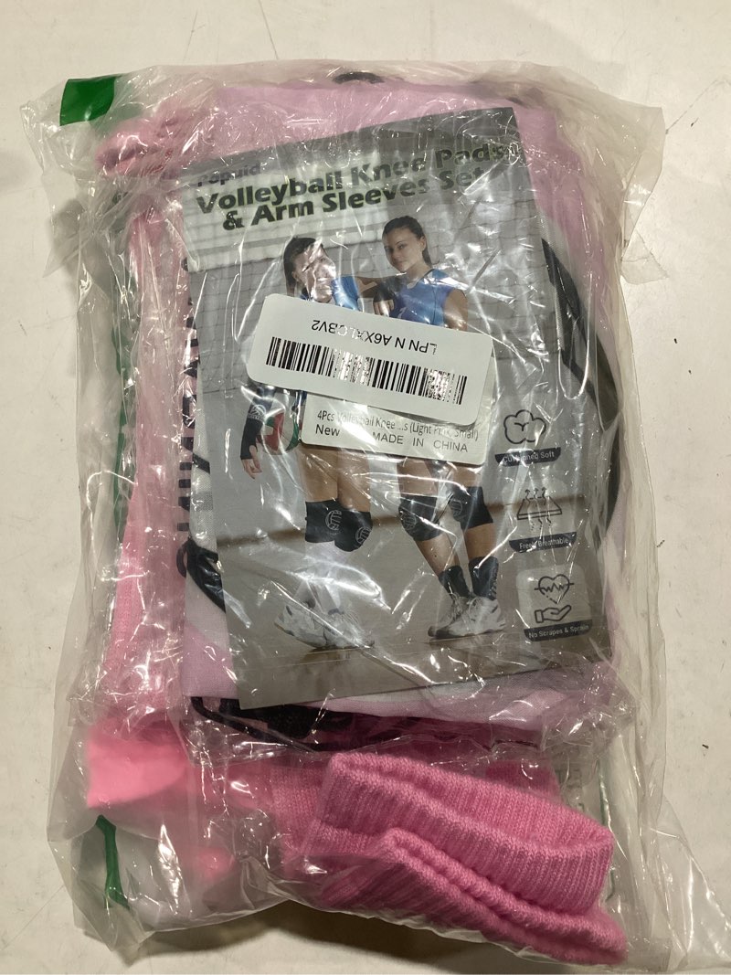 Condition photo showing New/Like New for Youth Volleyball Gears - Knee Pads, Arm Sleeves, Socks & Drawstring Bag for Youth, Teen Girls Volley-Ball Training and Games Black Small