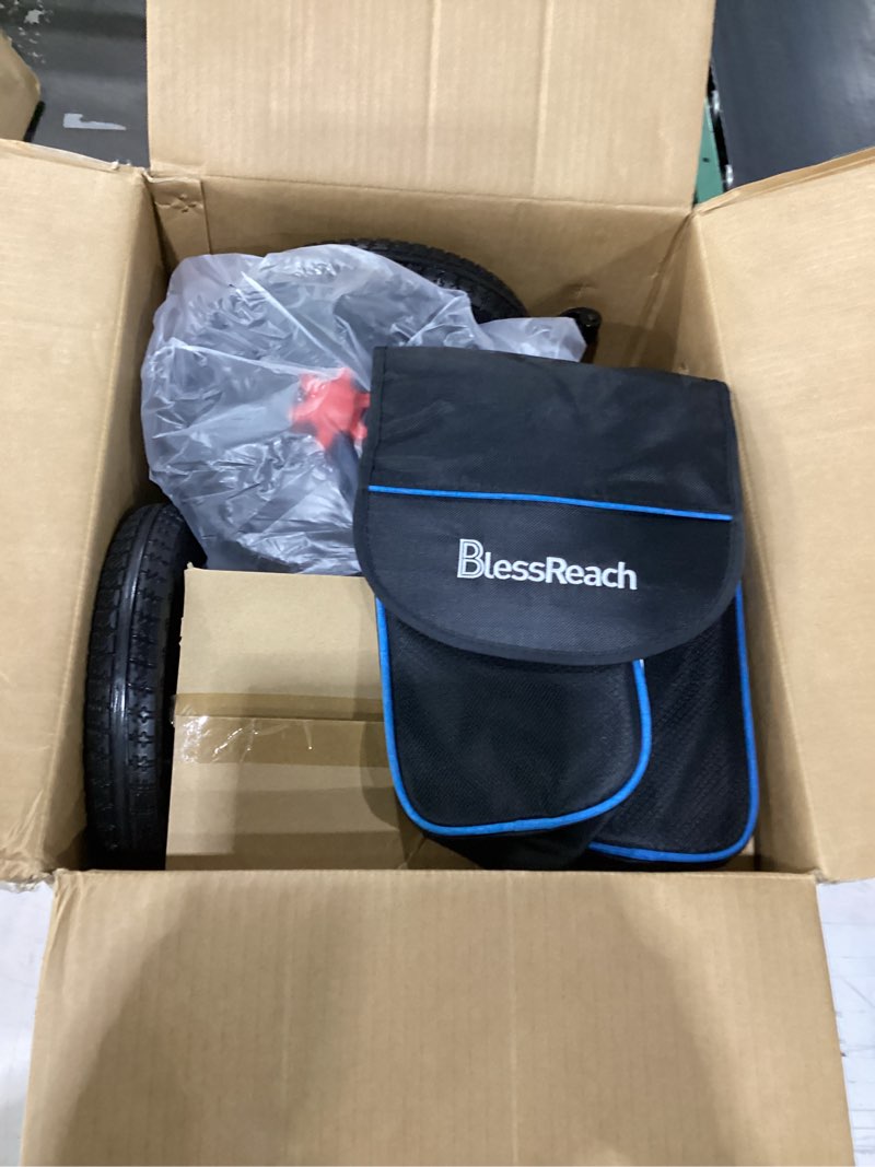 Condition photo showing New/Like New for blessreach knee scooter for adults for foot injuries, 13" cozy knee pad | 300lbs foldable leg scooter, with suspension system, adjustable height, storage bag, crutch alternative for ankle recovery blue