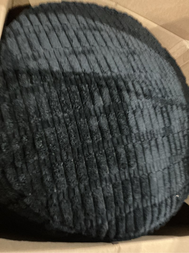 Condition photo showing Good Condition for higogogo pouf ottoman stuffed round modern foam filled foot rest poufs for living room chair decorative 20 x 15 inches boho relax stool for wedding christmas party, black black 20"d x 20"w x 15"h