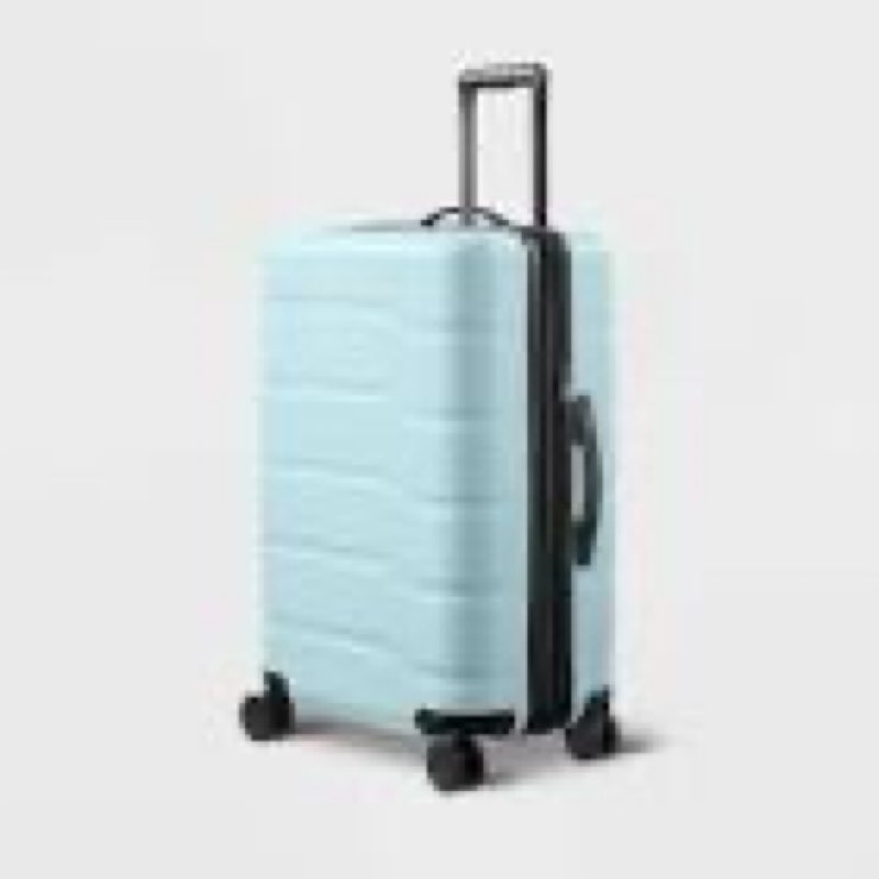 hardside carry on spinner wheels suitcase muddy aqua blue - open story™