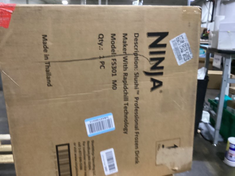 Condition photo showing Good Condition for ninja slushi with rapidchill technology, 88 oz. frozen drink & slushie machine, 5 preset programs, margaritas, frappés, and more, premium accents, black, fs301