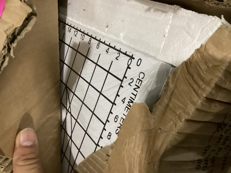 Condition photo showing Good Condition for Sew Ready Foldable Hobby and Cutting Grid Table - 58.75" W x 36.5" D White Arts and Crafts Table with Grid Top and Silver Storage Drawers Adjustable Height