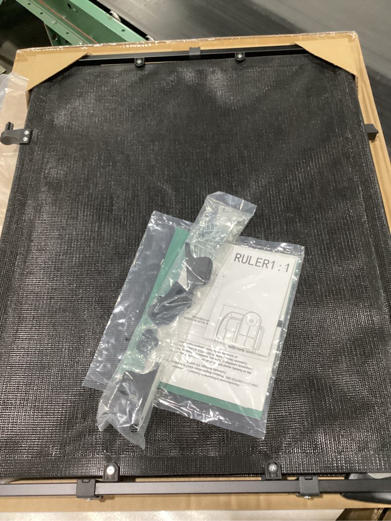 Condition photo showing New/Like New for Babelio 26-43" No Bottom Bar Baby Gate for Babies, Elders and Pets, Mesh Gate with Large Walk Thru Door, One-Handed Open, Auto-Closing, Hardware Mount Safety Gate for Stairs and Doorways, Black Black 26-43 Inch