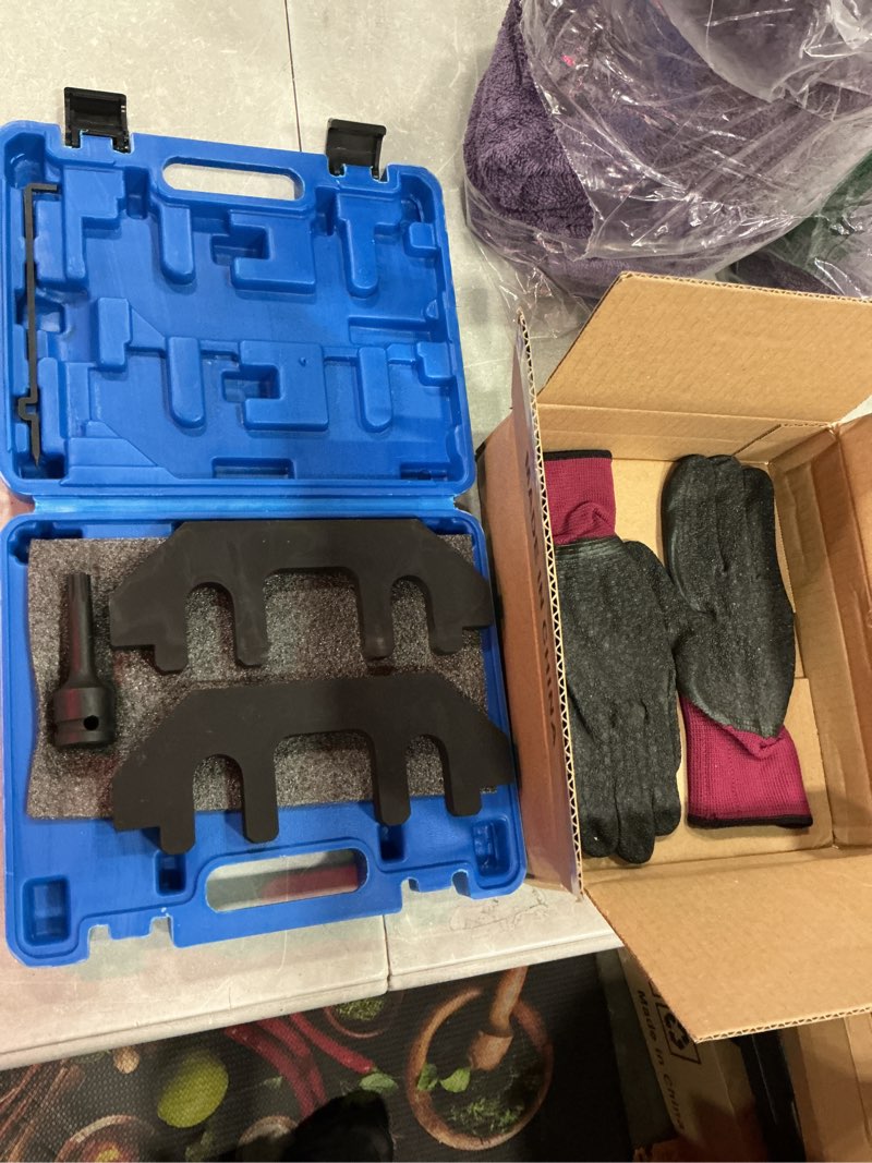 Condition photo showing Good Condition for camshaft holding tool kit with tension tool, timing alignment holder tool compatible with ford 3.5l & 3.7l 4v engines, 3.5 ecoboost, replace 303-1248 303-1530 rt11, with case and gloves