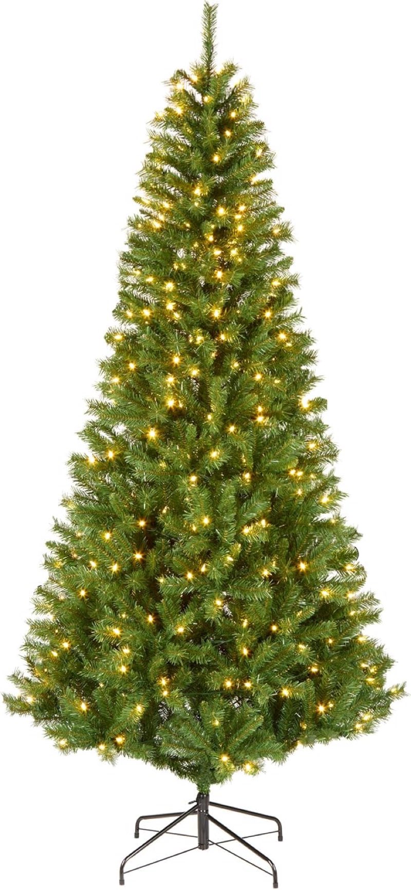 National Tree Company 7.5 ft Pre-lit Artificial Christmas Tree, Slim Winchester Pine, 350 LED Lights