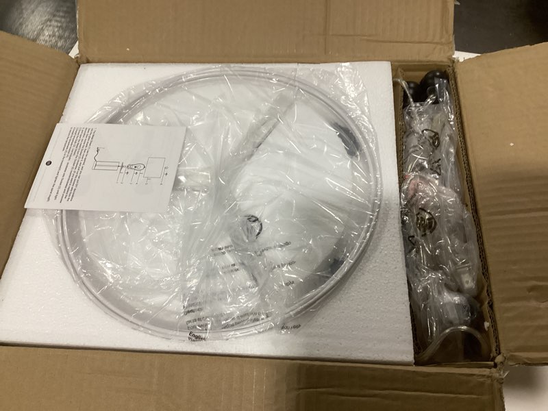 Condition photo showing Good Condition for EDISHINE 23.6" Glass Table Lamp Set of 2, DIY Refillable Bedside Lamp with Linen Lampshade & Rotary Switch, E26 Base, Nightstand Light for Living Room, Bedroom, Office Minimalist