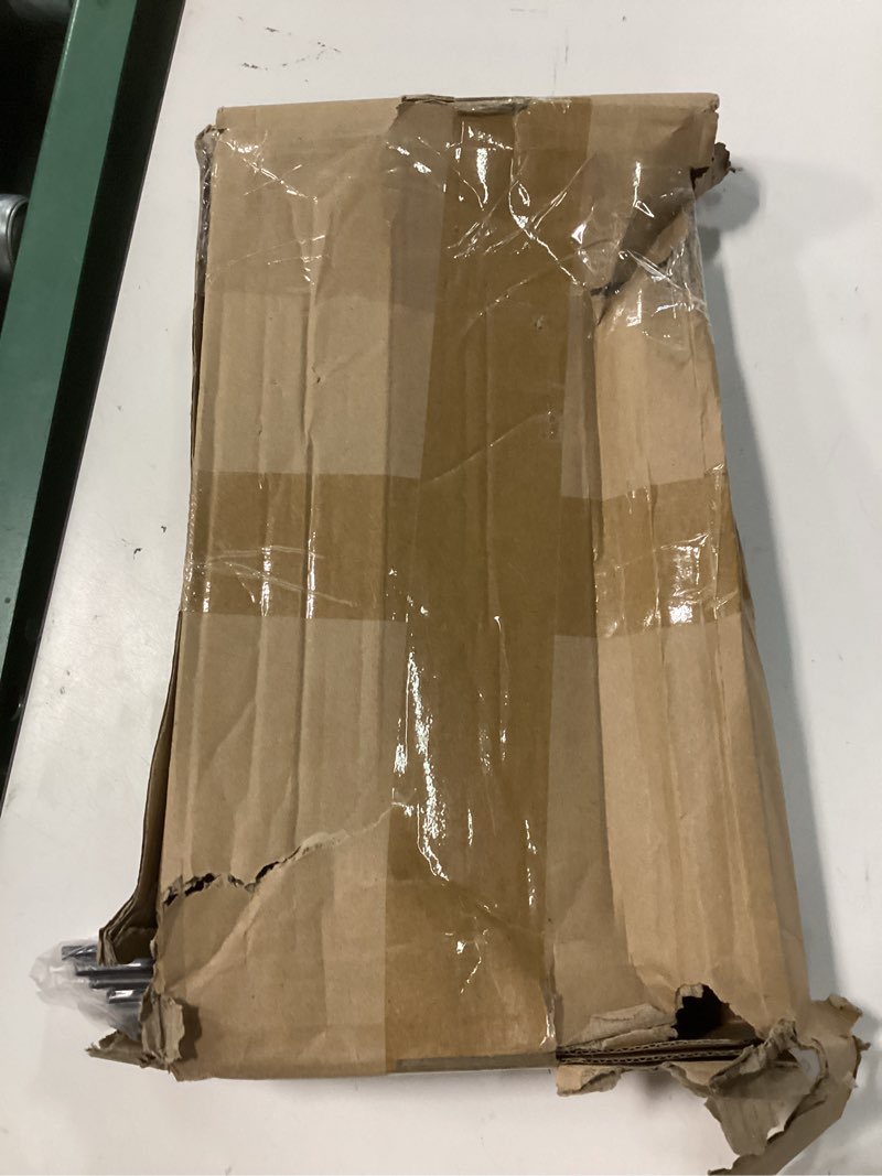 Condition photo showing New/Like New for 12 pack - l 11" x h 6" x w1.5, 5mm thick black l shelf bracket, iron shelf brackets, metal shelf brackets, floating shelf, shelf supports with screws black 12 pack 11''x6''