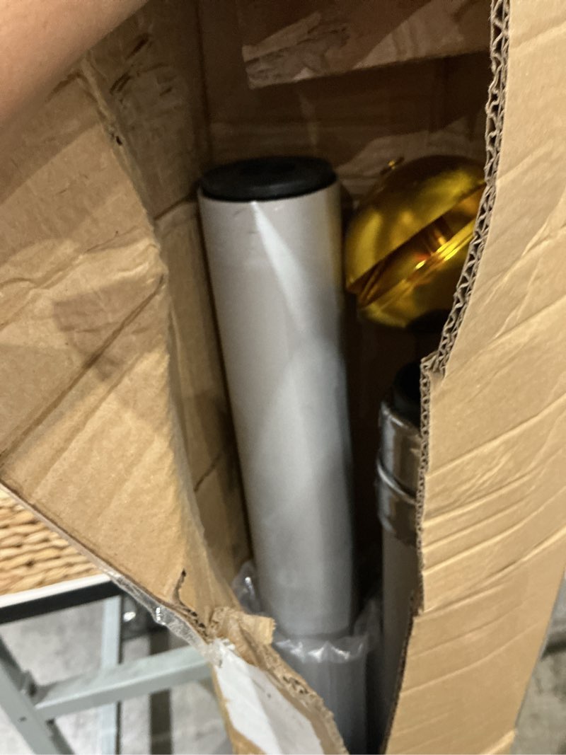 Condition photo showing As Is for 14 gauge 20ft telescoping flag pole kit, heavy duty in ground telescopic flag poles with 3x5 american flag, outdoor old glory flagpole kits for outside, yard, residential or commercial 20 ft silver